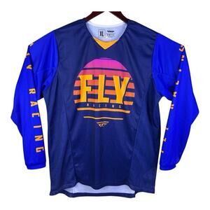 Mens FLY Racing K220 Jersey Size XL Kinetic Blue Pink Polyester Long Sleeve
